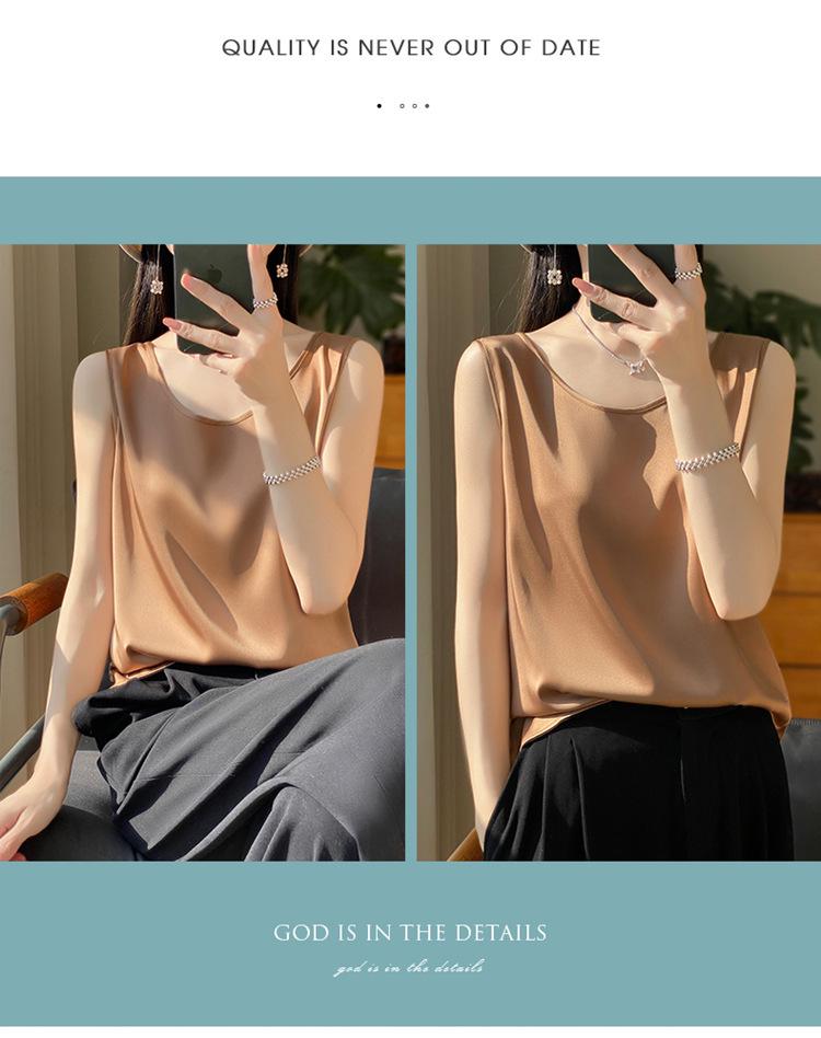 Summer 2025 Women's Round Neck Sleeveless Pullover Vest
