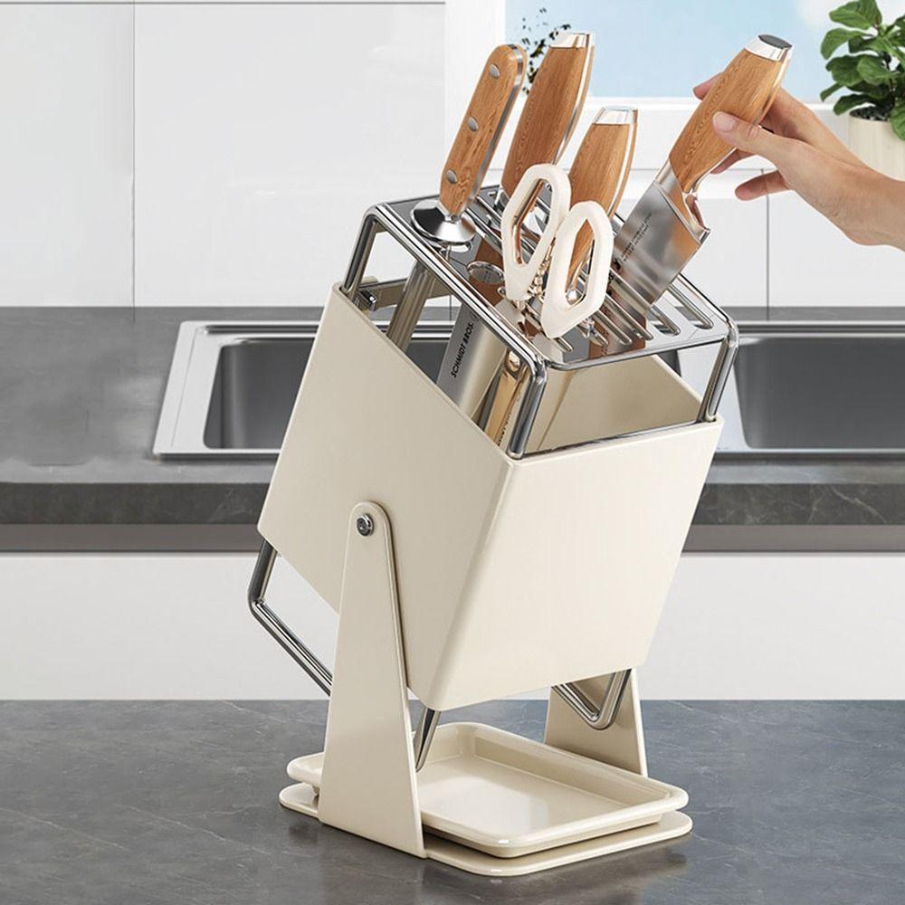 Stable Countertop Cutter Holder Anti-slip Cutlery Organizer Kitchen Storage Rack  for Home