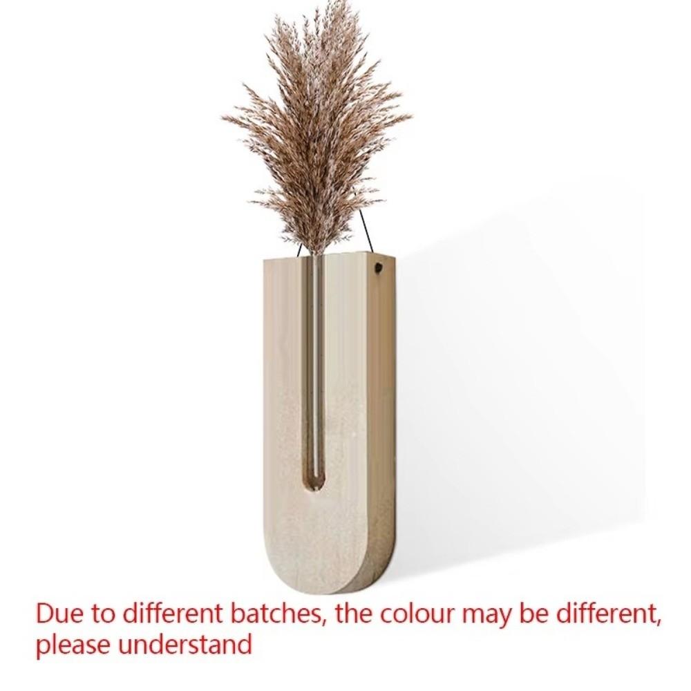 Wooden Flower Planters Hanging Bohemia Style Flower Tube Vase with Wood Stand Hydroponic Plant Rack