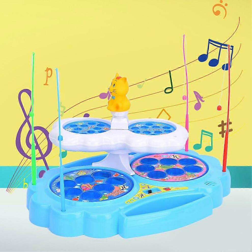 (As show, One size) Electric Fishing Platform Rotating Multi-Purpose Fish Pond Parent-Child Interaction Toys