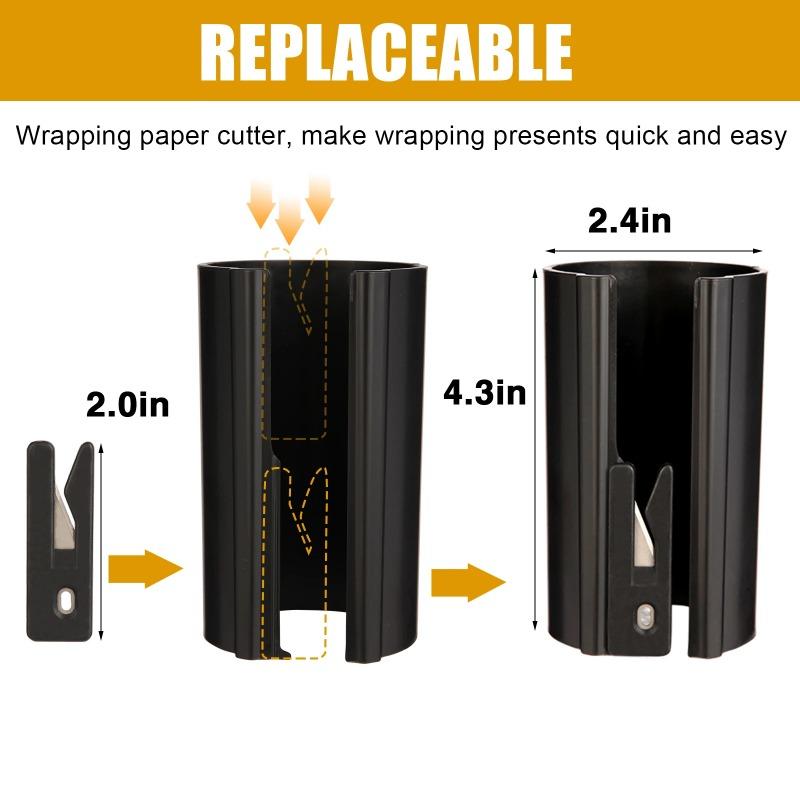 Schiebender Geschenkpapier-Schneider - Präzisions-Papier-Trimmer mit Anti-Klemmen-Design für Weihnachten, Geburtstage, Langlebiges ABS (Orange/Schwarz)