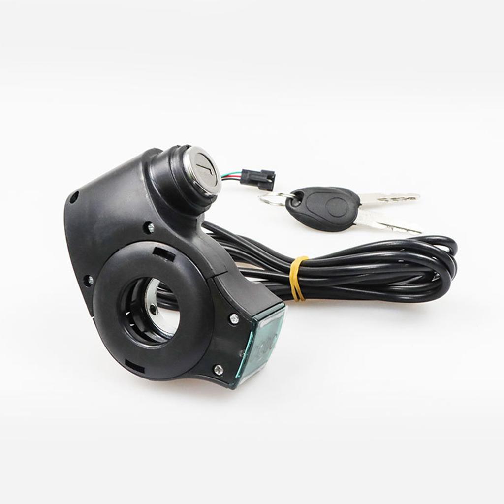 Electric Scooter Thumb Throttle with LCD Display Electric Scooter Voltage Display with Key Lock for Electric Scooters