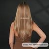 Women’s Daily Wear Lace Front Synthetic Full Wig Fashion Layered Straight Wig with Blonde Highlights