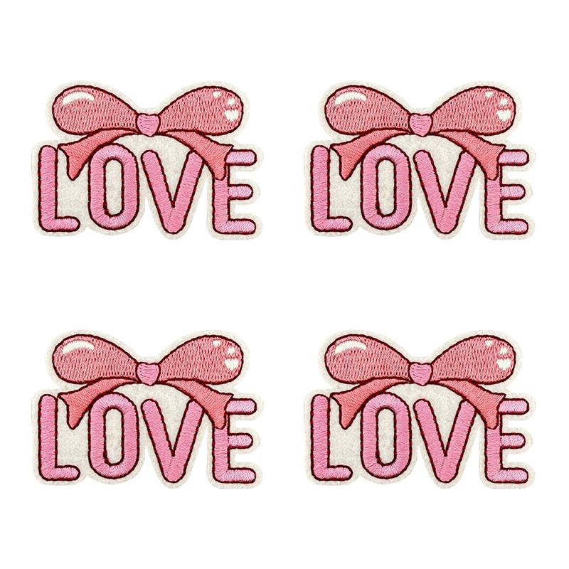 10pcs /Lots Trendy Pattern Letter Slogans Embroidery Patch Diy Pink Cartoon Couple Patch Iron On Patches Sew Stickers Badge Decor 
