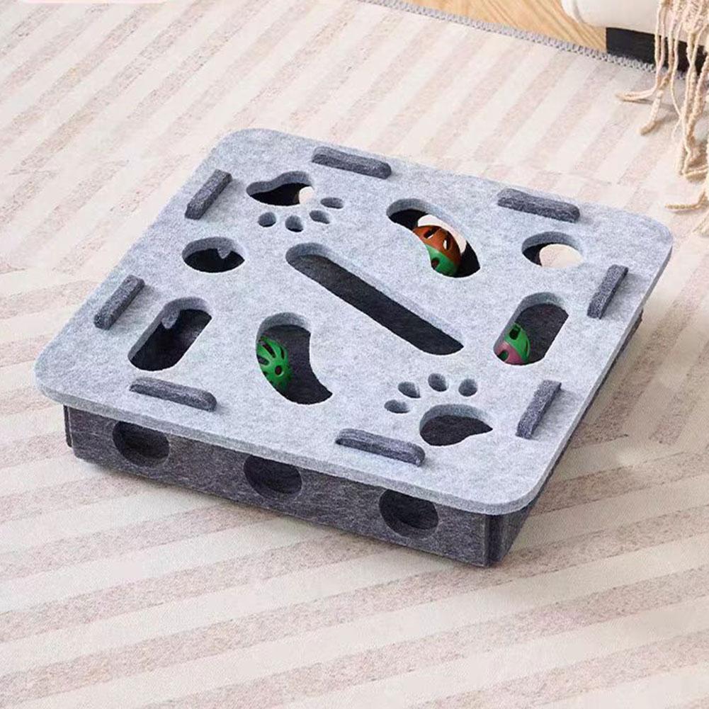 Felt Cat Puzzle Toy Interactive Felt Puzzle Box For Indoor Cats For Indoor/Outdoor Play