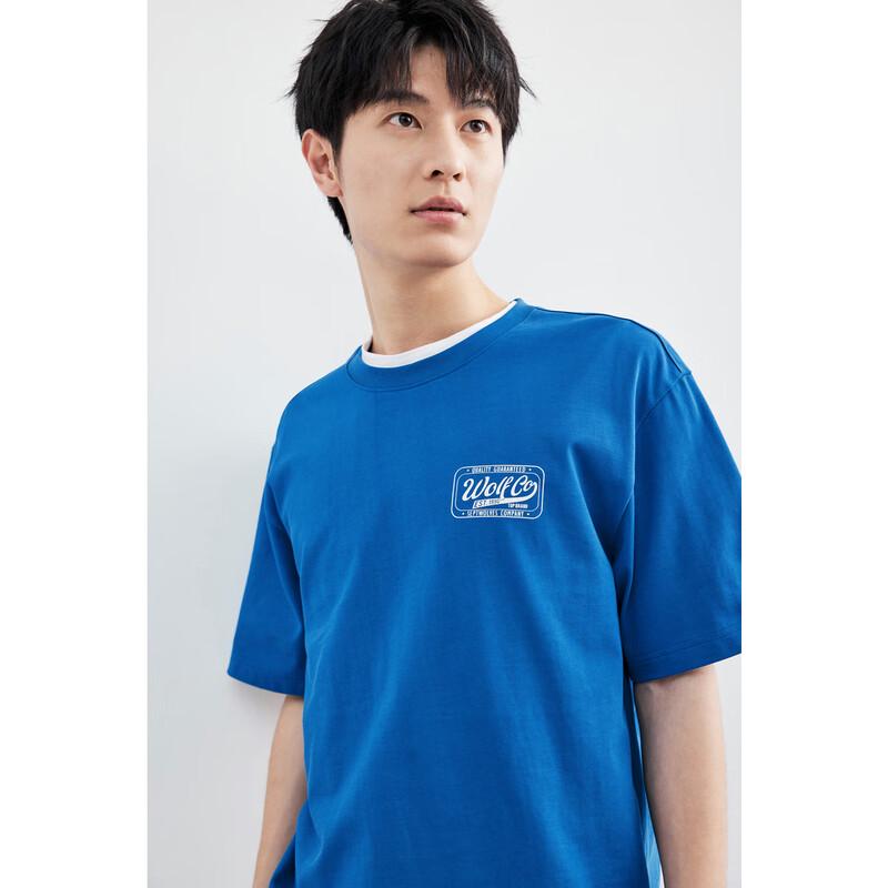 SEPTWOLVES Men's Printed Pure Cotton Short Sleeve T-Shirt