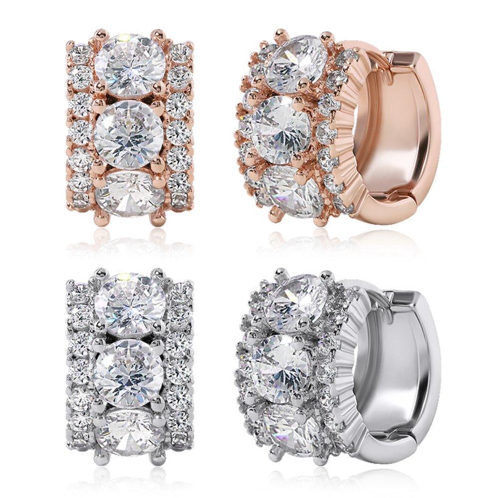 14K G.F. Bling Shine One-Touch Ring Earrings Ea0818