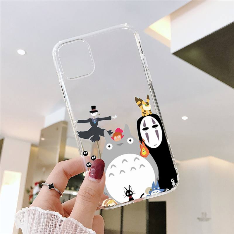 Ghibli Miyazaki Totoro sprite away Telefonveske Gjennomsiktig myk For iphone 12 11 13 7 8 6 s plus x xs xr pro max mini