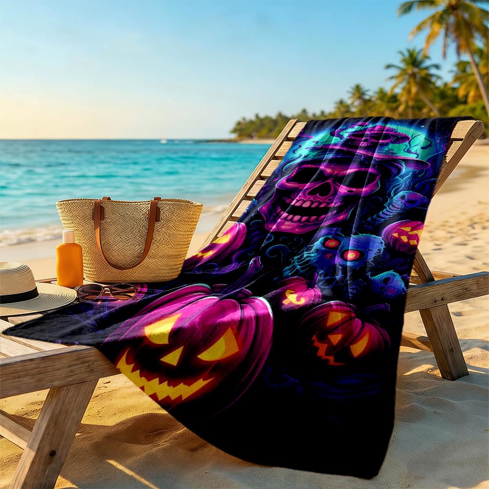 Halloween Beach Towel Quick-Dry Soft Microfiber Comfortable Lightweight Suitable for Sports, Travel, Swimming, Yoga, Bathroom, Beach, And Pool