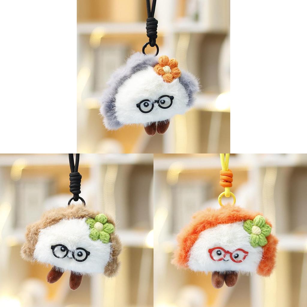Plush Toy Eyeglasses Dumpling Doll With Keychain For Kids Backpack Decor