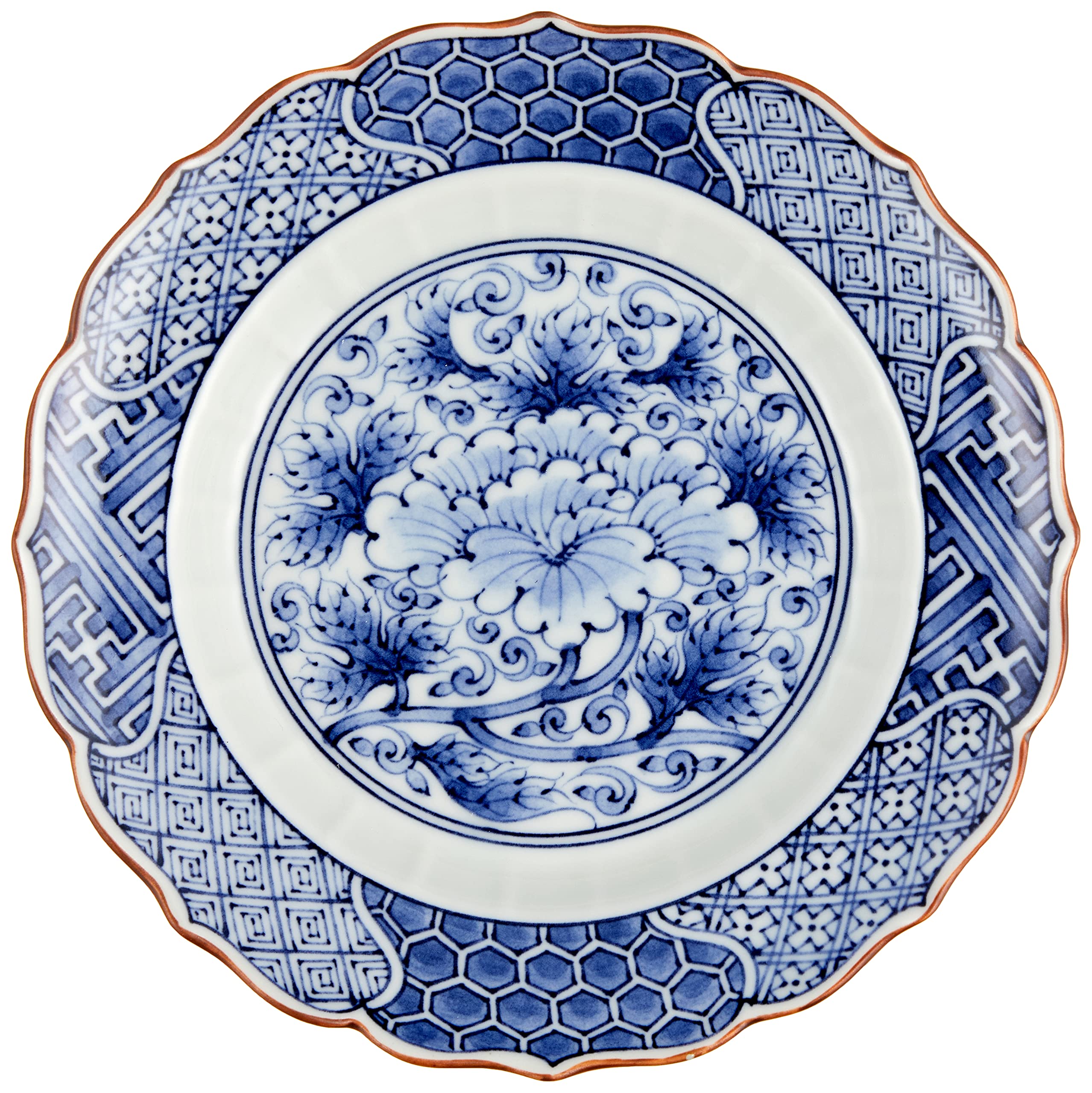 

Hamato Shozui Peony Kikyo Elephant Plate Blue 52-07 синий