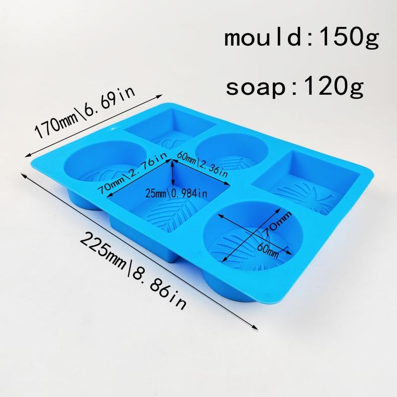 4/6 Cavity Reusable Soap Molds Tray Silicone Round Circles Soap Molds DIY Handmade Craft Cake Decorating Tools