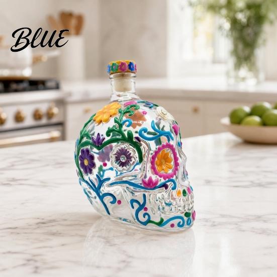 Skull Shaped Wine Bottle Shape Glass Whiskey Decanter 350ml Liquor with Stopper Home Bar Centerpiece 3D Gothic Decor Unique Gift for Men