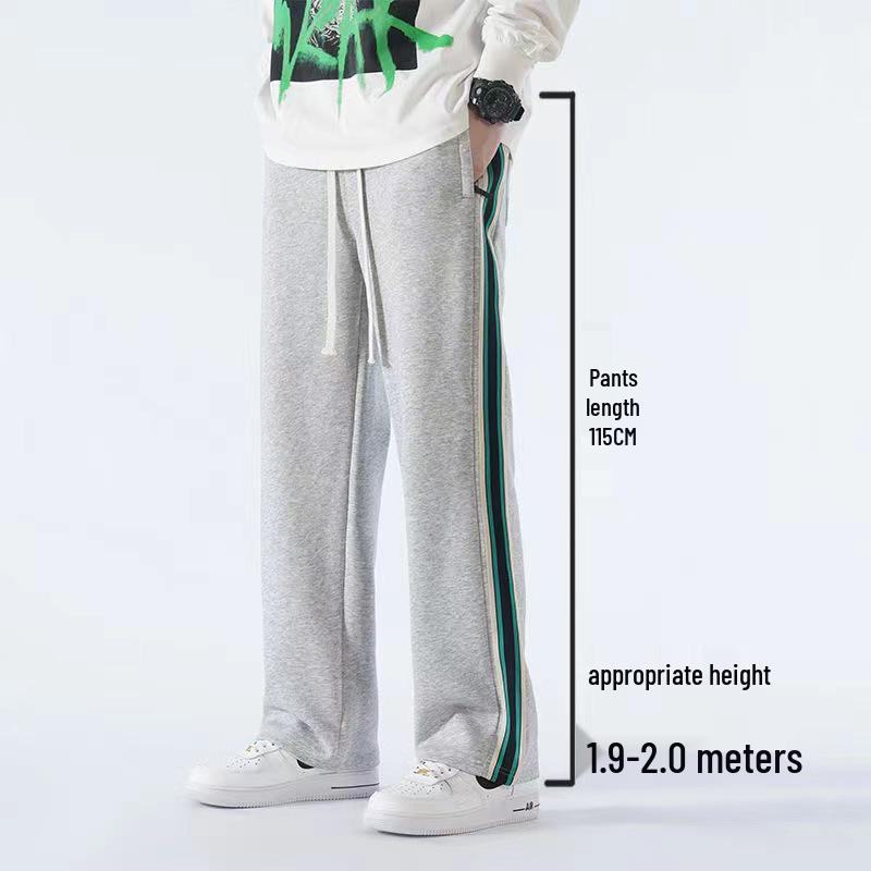 Men's Spring Extra-Long Straight-Leg Sweatpants - Trendy, Loose, Casual American-Style