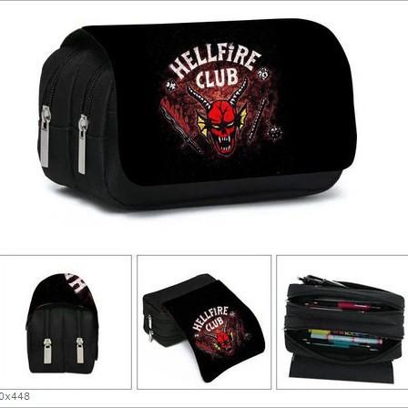 Stranger Things 5 Pencil Case, Large Capacity Multi-Layer Storage, Wear-Resistant Oxford Cloth Student Stationery Bag