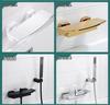 Waterfall Wall-Mounted Bathtub Faucet with Concealed Hot/Cold Shower Head Set