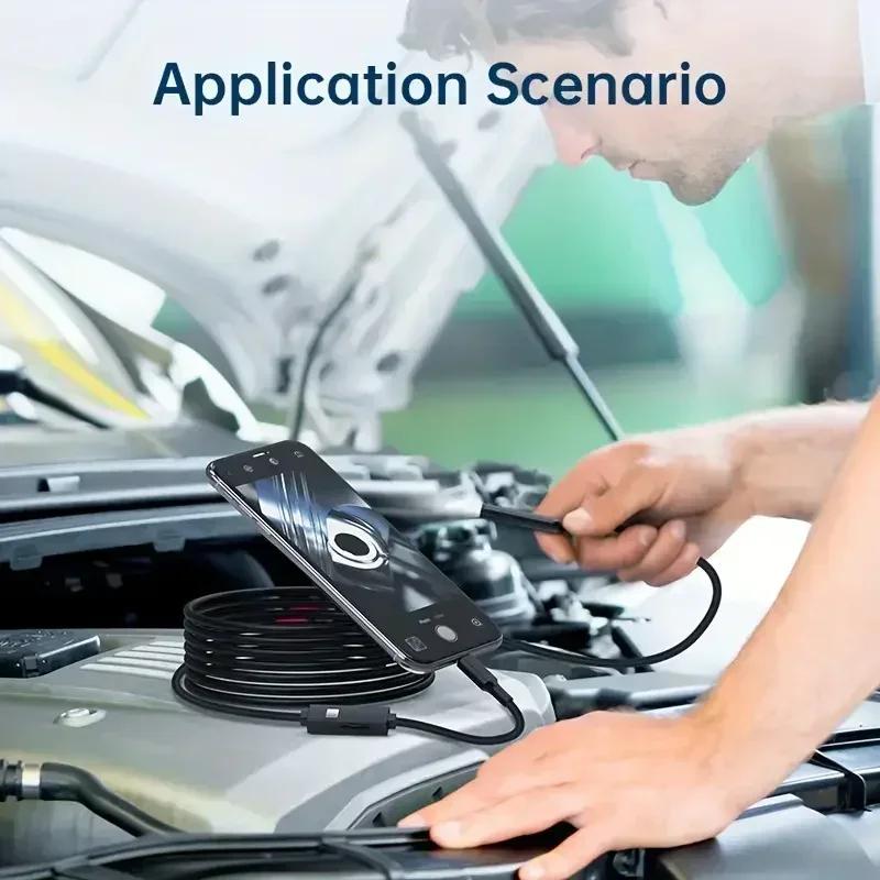 Mini 3-in-1 Endoscope Camera – USB/Android OTG/Type-C for Smartphone, PC & Car (Snake Camera Finder)+