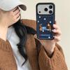Korean Denim Embroidered Polka Dot Dachshund iPhone 17/16 Pro Max/15/14 Case for Women