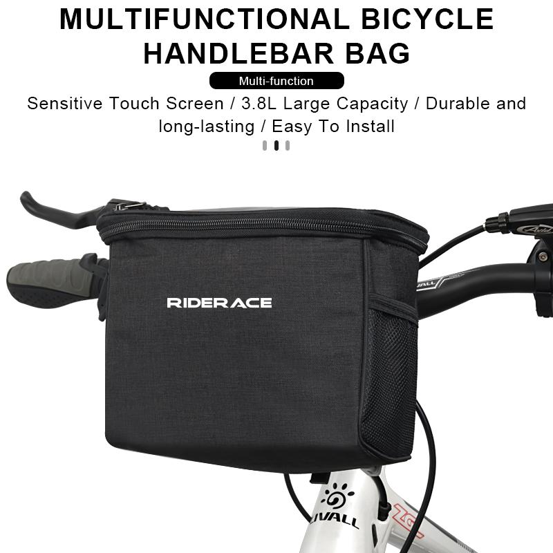 Bicycle Front Handlebar Bag With Touch Screen Bike Handlebar Bag Thermal Multifunctional Portable Outdoor Cycling Accessories