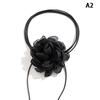 Fluffy Fabric Lace Flower Choker Necklace For Women Trendy Elegant Long Lace-Up Rope Chains On Collar Jewelry