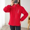 Women's Stand-Up Collar Long Sleeve Jacket Full Zip Sweat Jacket with Pockets