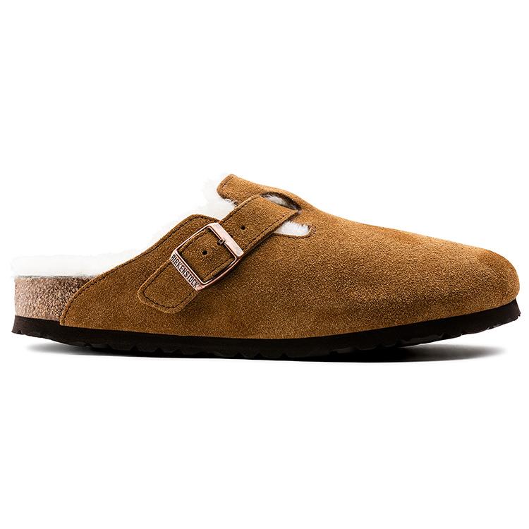 Boston Birkenstock Shearling Suede 'Mink' 1001140