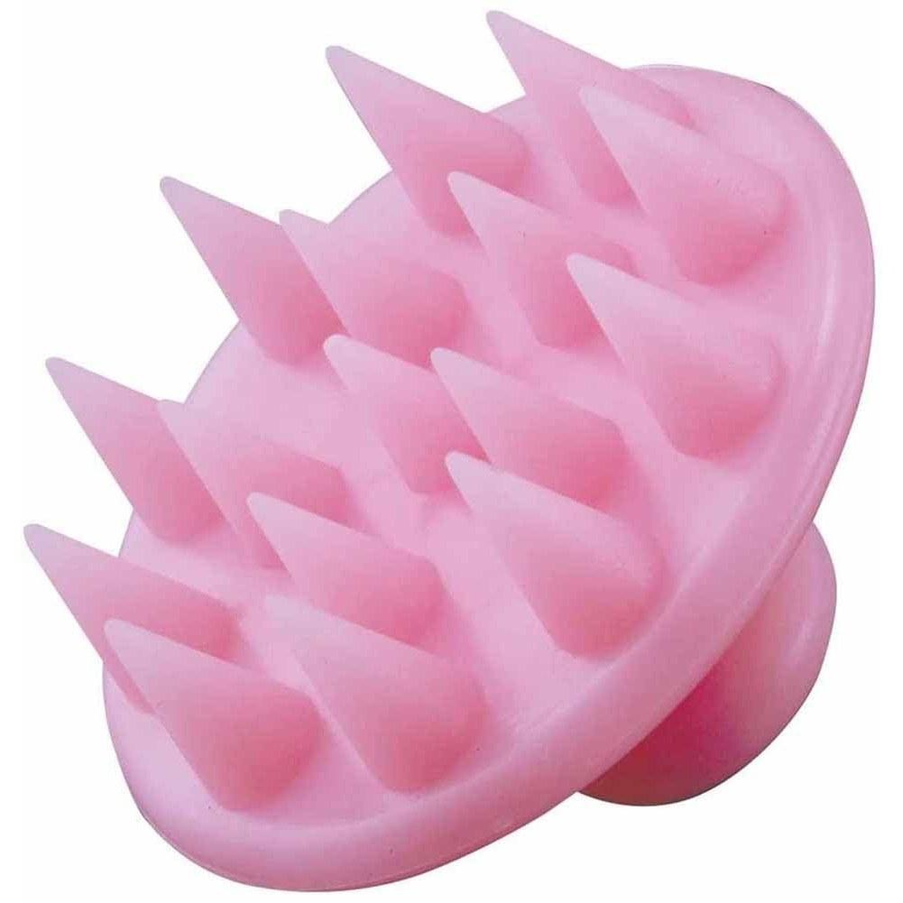 Shimomura Kihon Shampoo Brush Silicone Made Japan Women Men Hair Washing Scalp Pore Massage Bathing Bath Supplies Pink 27169