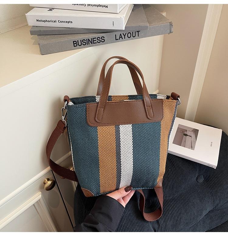 

Холщовая сумка женская летняя новая универсальная на плечо, сумка-мессенджер, популярная портативная сумка-ведро синий