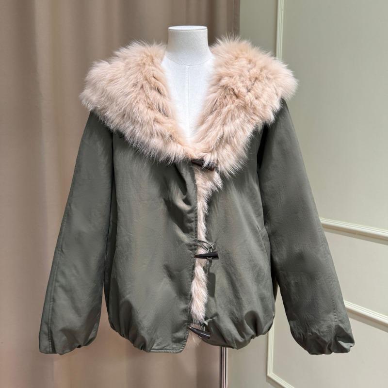Real Shot, Glacier Pie Overcomes Hooded Jacket, Women's Short Goose Down Jacket, Real Fur Fox Fur Coat