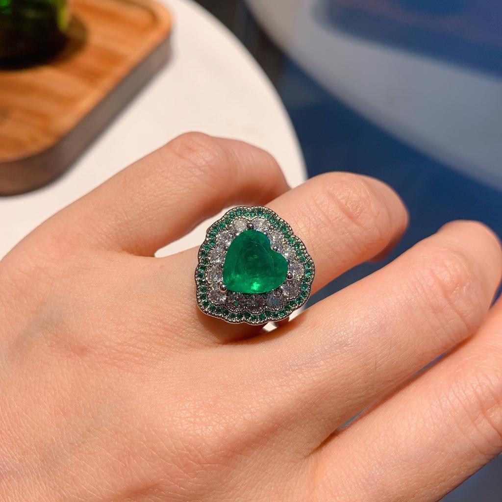 Jewelry Temperament Women'S Jewelry Retro Ring Colorful Treasure, Love Ring 10 * 10