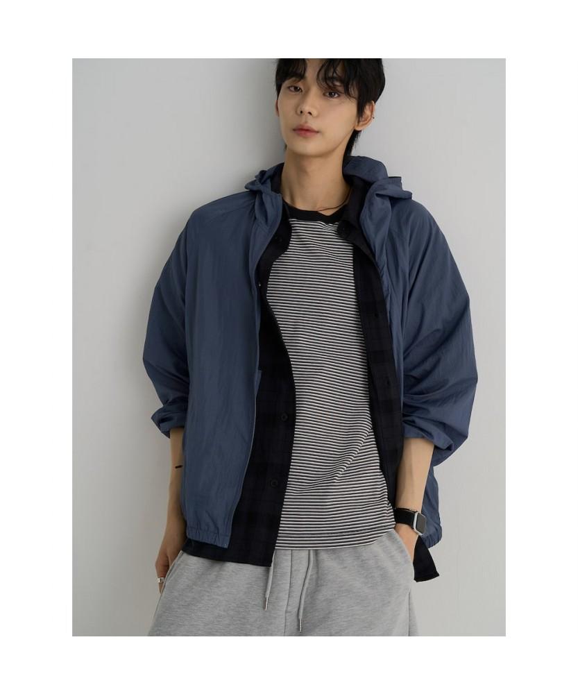 8Seconds Lightweight Wrinkle Hooded Windbreaker Blue
