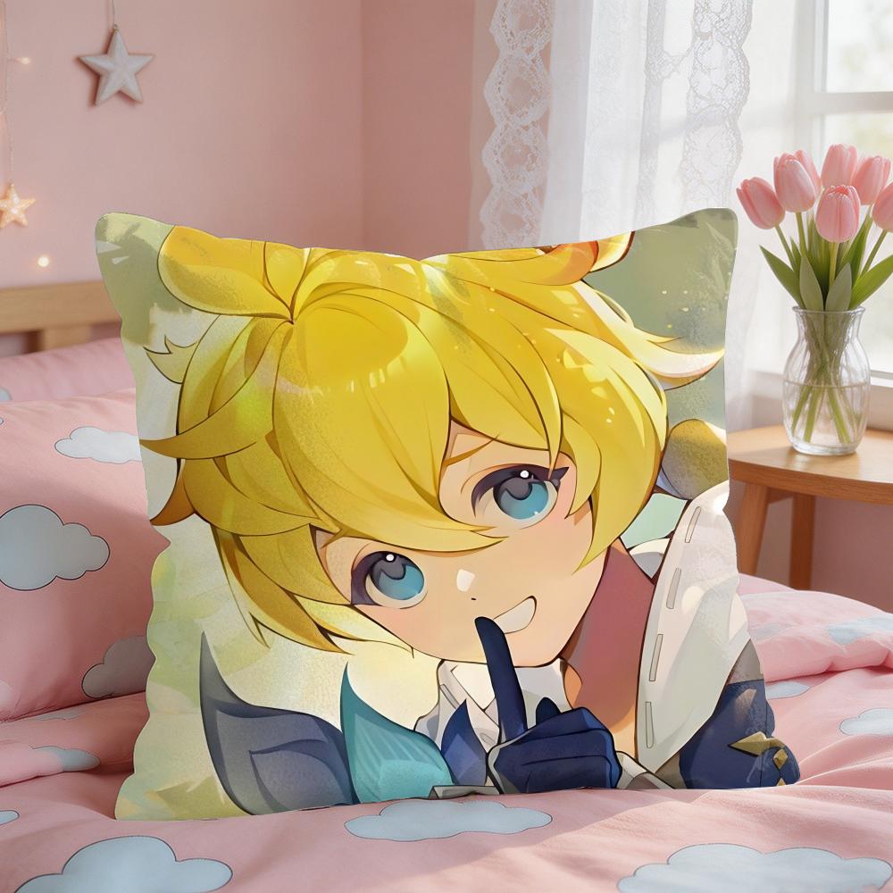 Mika Genshin Game Cushion Cover Short Plush Pillow Case Room Sofa Cushion Covers Home Decor Funda