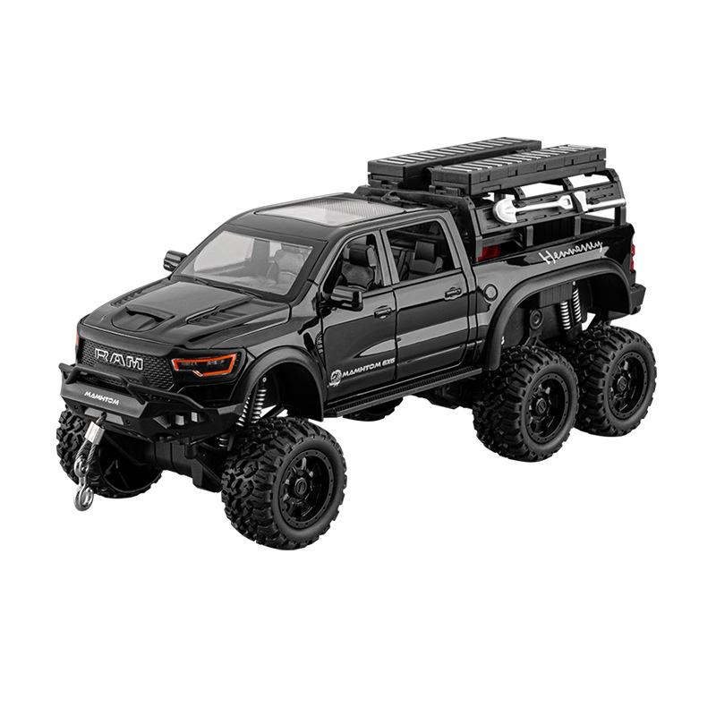 Large Size 1/24 Dodge Mammoth 6X6 Off-road Pickup Truck Children's Toy Car Simulation Alloy Car Model Ornament Boy Gift