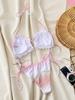 Women's Swimsuit Gradient Sexy Halter Neck Backless Low Waist Side Tie Split Swimsuit Beachwear Bathing Suits