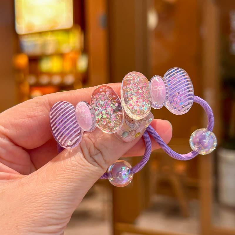 2PCS New Sparkling Night Light Rabbit Girls Elastic Hair Bands Hair Accessories Children Hair Ties Baby Headwear