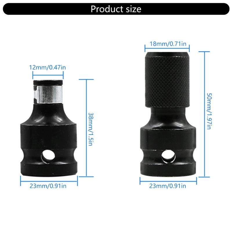 Versatility Impact Driver Bit Holders 1/2 Square Drive To 1/4 Hex Socket Converters Impact Drill Adapter Workshop Use