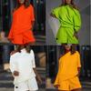 Spring and Summer Women's Casual 2-piece Shorts Suit Slanted Shoulder Casual Suit Spot