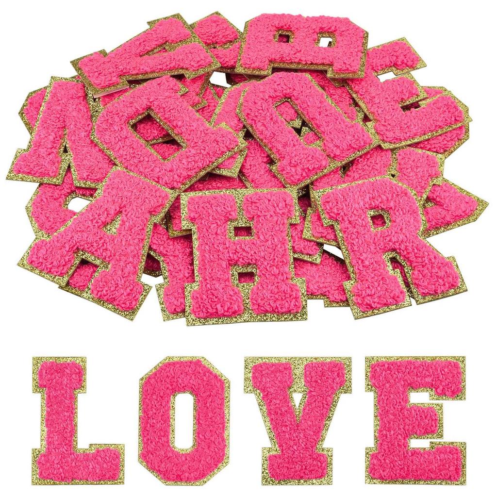 26Pcs Self Adhesive Chenille Letter Patches A-Z, Chenille Letters for Clothing, Fabric, Shoes, Bags