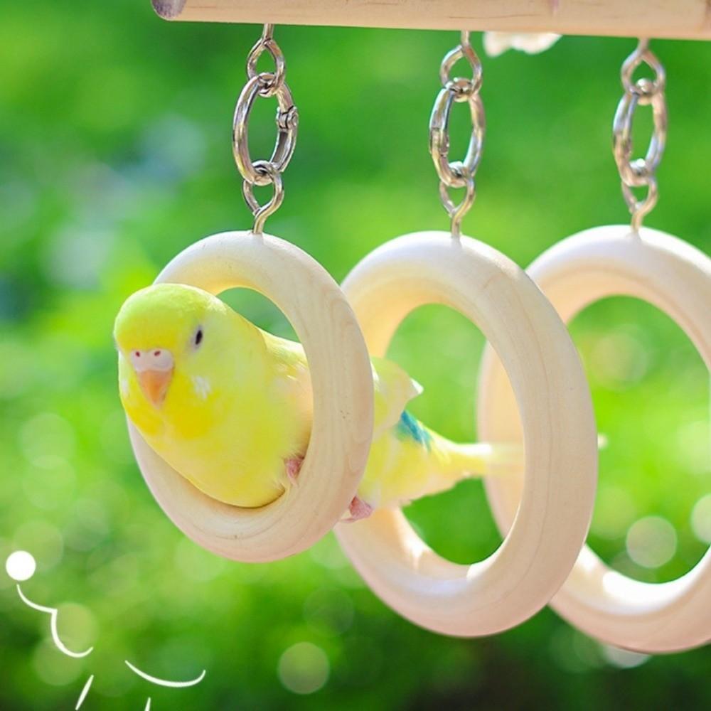 Birds Climbing Parakeet Loop Tunnel Wooden Bird Perch Swing Parrot Ladder Cage Accessories