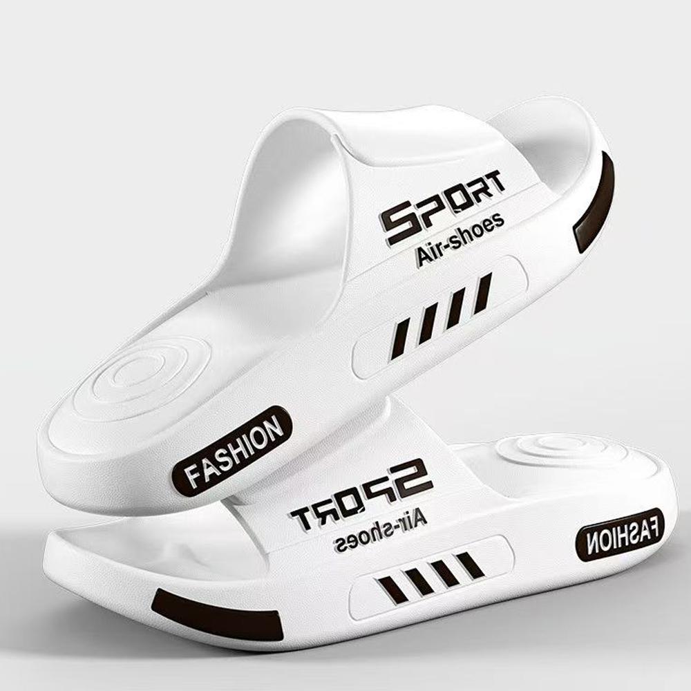 

BASATU Модные мужские тапочки ПВХ Мягкая подошва Нескользящие шлепанцы Повседневные уличные пляжные шлепанцы Домашние тапочки для ванной Комнатные тапочки для пар 40-41 белый