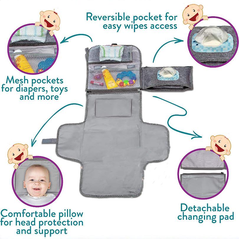 Portable Waterproof Outdoor Baby Changing Pad with Urine Barrier