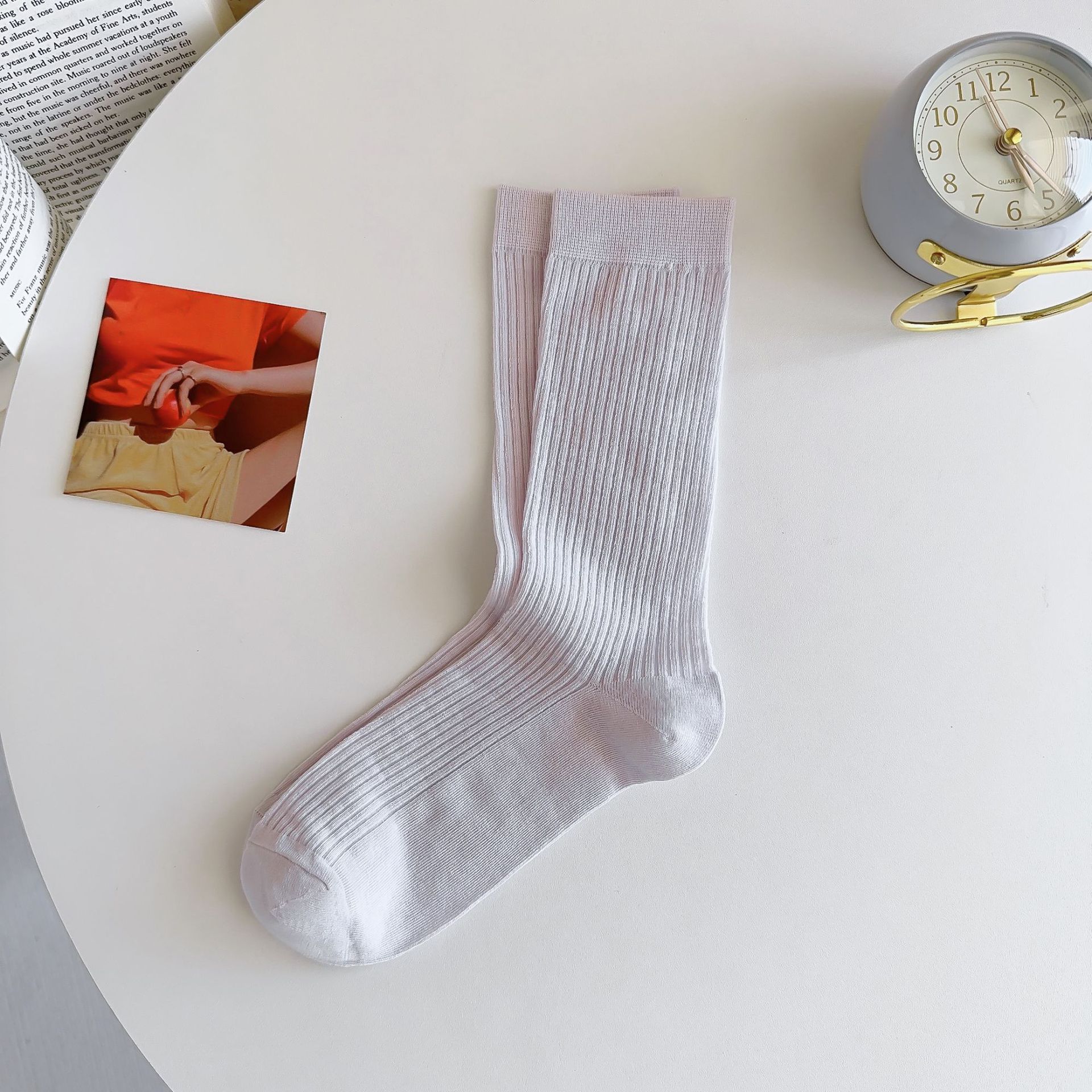 

3 Pairs Women Summer Thin Breathable Solid Color Middle Tube Socks Korean Fashion Casual Harajuku Streetwear Girls Long Socks One Size