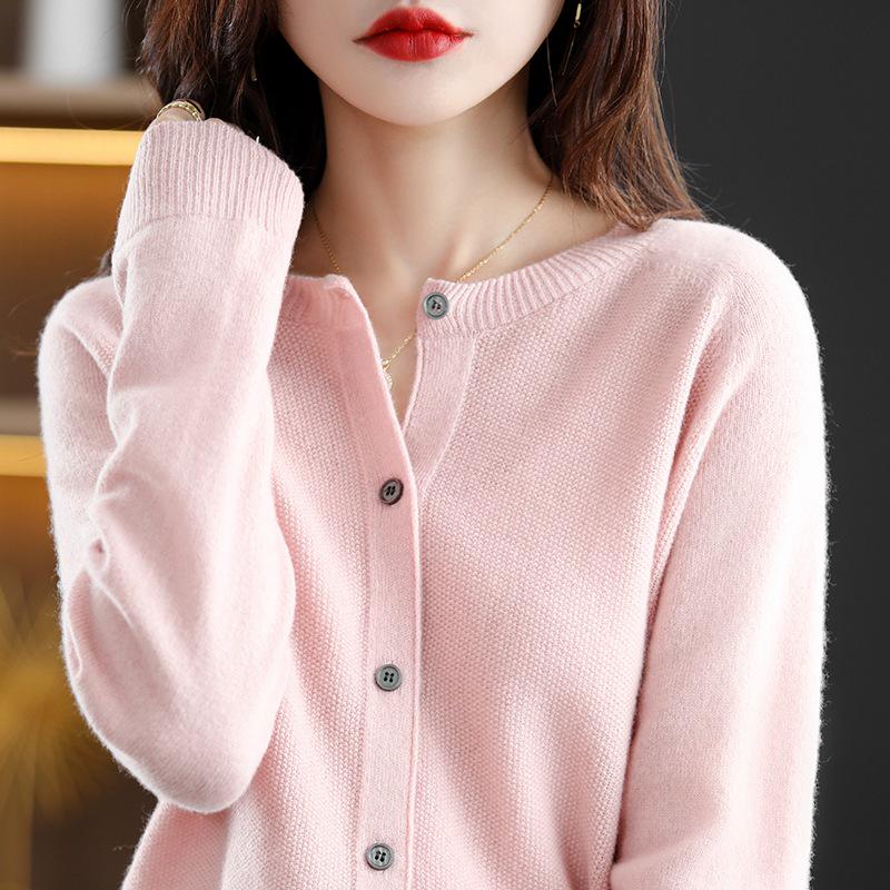 Women's Plus Size Wool Cashmere Cardigan - Cozy Autumn/Winter Knitwear Sweater
