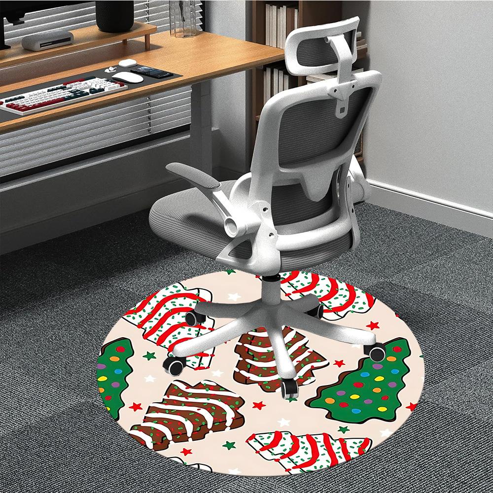 

1pc Christmas cookies Office Round Rug, Non-slip, Soft and Durable Office Rug for Interior Decoration, Perfect for Office, Beautiful Decoration yy2603 80cm by 80cm