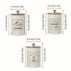 3pcs Metal Coffee Canister Set Large Capacity White Pink Green Tea Containers with Lid Moisture-proof Sugar Canister Home Use