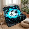 Soccer Ball Breaking Through Wall Theme blanket Lightweight Warm Flannel Blanket Decorative Throw Blanket for Home Decoration