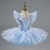 Tutu da Balletto Romantico per Bambina Gonna da Danza Gonna da Balletto con Paillettes Dorate Abbigliamento per Esibizioni di Balletto Vestito da Principessa