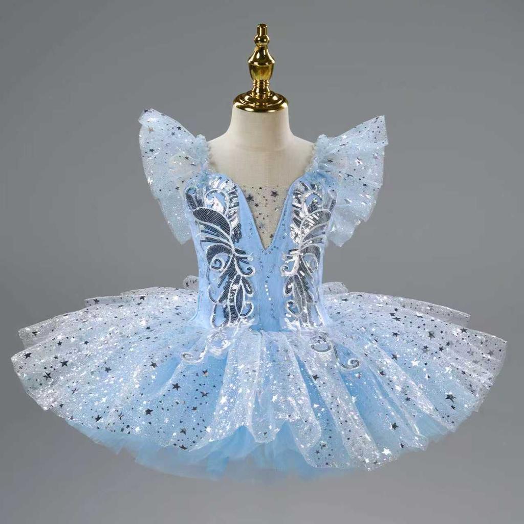 Tutu da Balletto Romantico per Bambina Gonna da Danza Gonna da Balletto con Paillettes Dorate Abbigliamento per Esibizioni di Balletto Vestito da Principessa