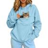 Top da gatto nuovo con cappuccio ampio manica lunga con cerniera tasca pile termico