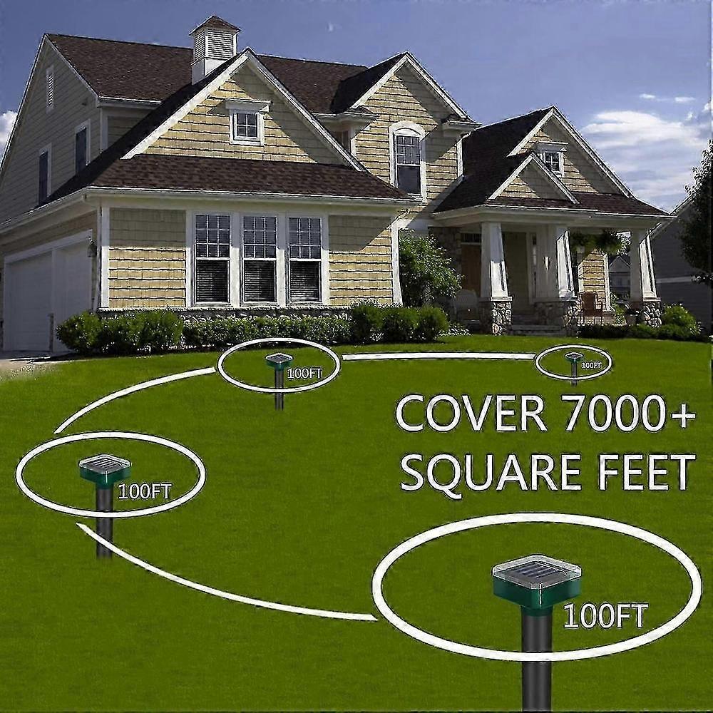 Solar-Powered Ultrasonic Animal Repellent - 4 Pack for Garden, Yard, and Tree Protection